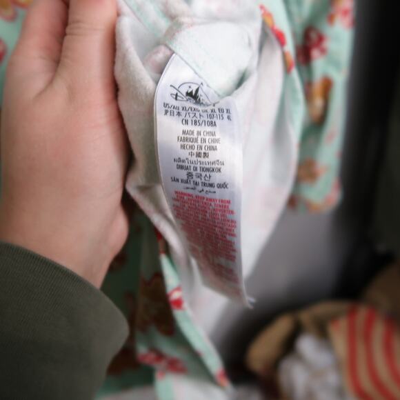 Mickey Disney Parks Christmas Flannel Pajama Top Sweet Treats XL Organic Cotton - Picture 7 of 14